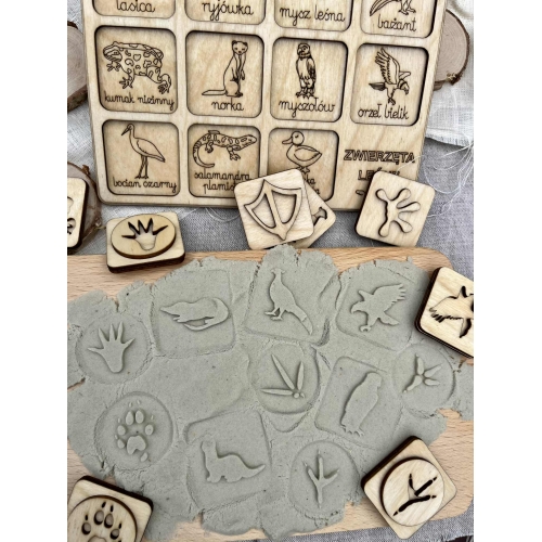 Zestaw trzech układanek- tropy zwierząt leśnych